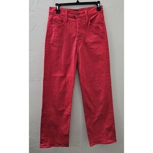 MOTHER The Rambler Ankle Red Women's Size 27 Denim 28.5" Inseam Made In USA